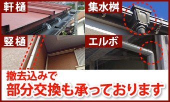雨樋の部分交換も承っております