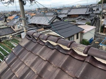 棟瓦の復旧