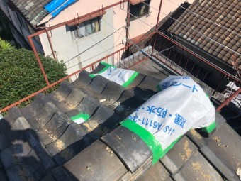 棟瓦の応急処置