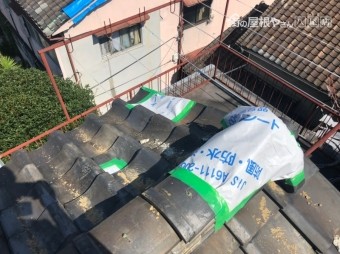 棟瓦の応急処置
