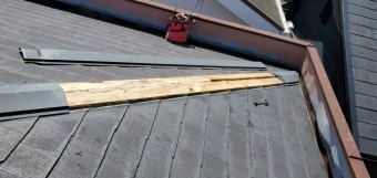 棟板金を外して点検