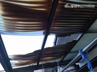 八尾市 波板が割れた