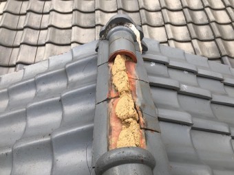 棟の瓦が落下