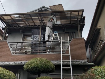 波板撤去中