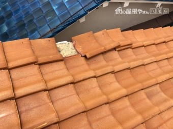 瓦がずれている