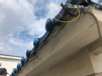 金物にワイヤー取付