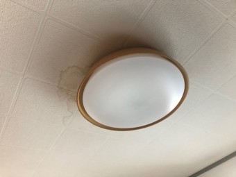 天井に雨漏りの跡