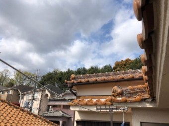 テラスの骨組み撤去
