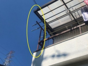 テラスの樋破損