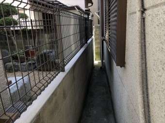八尾 樋工事 路地が狭い