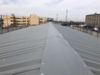 施工後 棟板金貼り