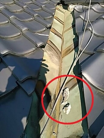 八尾市漆喰が落ちている