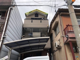 平野区の破風板修理・工事部分