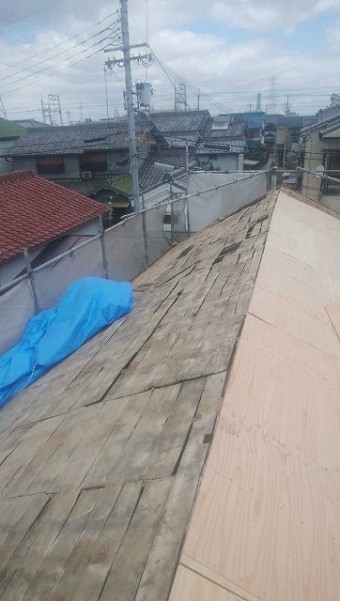 屋根撤去下地
