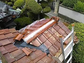 八尾市 瓦積み直し