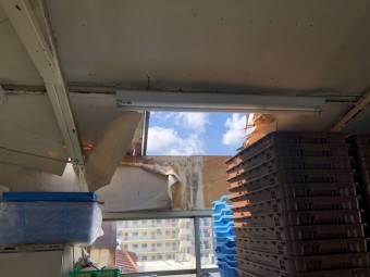 部屋内から見上げた写真