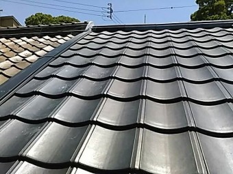 正面屋根施工後