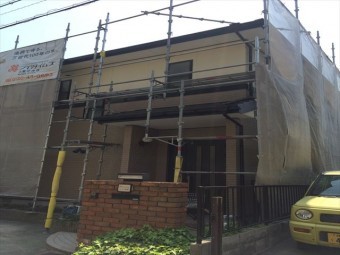 足場、シート設置