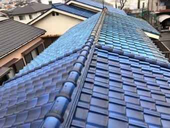 屋根葺き替え前の現場調査