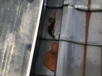 瓦がぼろぼろ