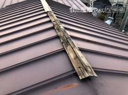 棟板金が飛んだ