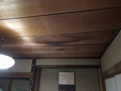 天井にシミ