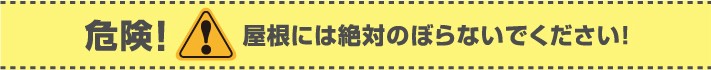 危険!屋根には絶対にのぼらないでください!