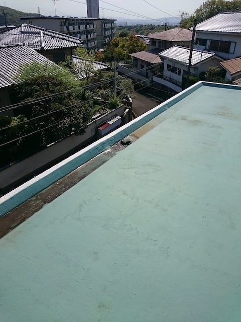 陸屋根の排水不良による水溜まりとドレンの詰まり状況