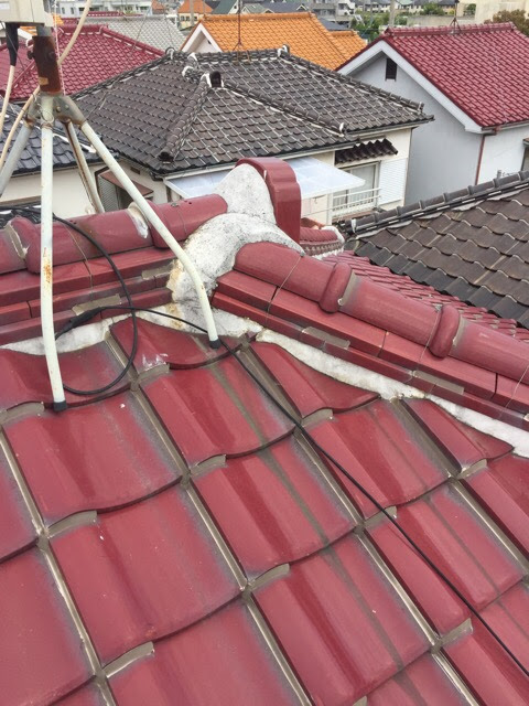 平野区長吉長原 不適切な漆喰の増し打ちで雨水が滞留しやすい状態