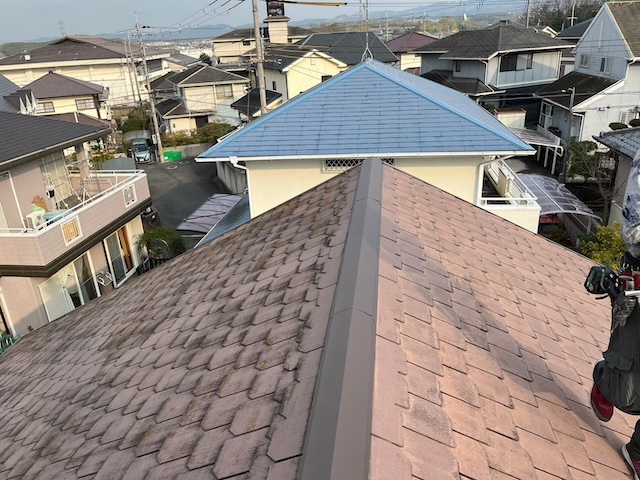 八尾市の戸建て住宅での屋根メンテナンス完了後の様子
