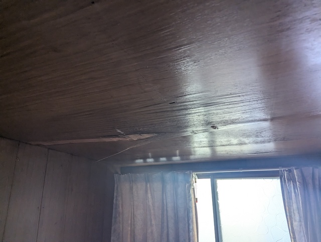 大阪市住吉区の雨漏り調査！落下物で潰れた板金修理と火災保険の活用