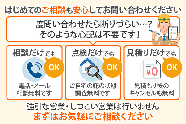 はじめてのご相談も安心してお問い合わせください